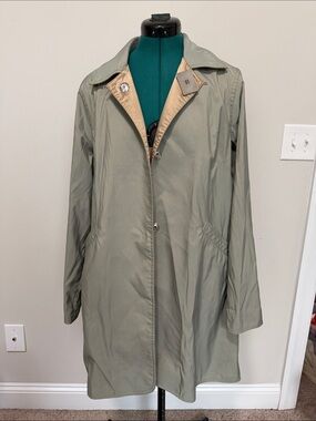 Mycra Pac Light Sage Trench Coat with Beige Lining